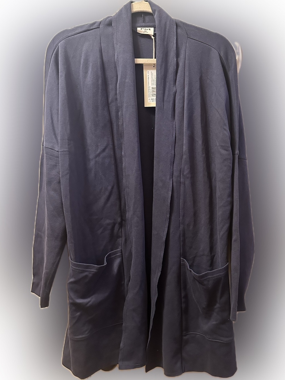PACT ORGANIC-Unisex- Cardigan with Pockets Charcoal, Navy & Grey.